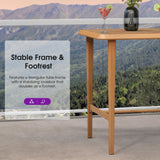 PURPLE LEAF Outdoor Bar Table Patio Dining Table Coffee Kitchen Breakfast Bistro Pub Bar Table for Patio Poolside