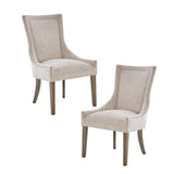 [Set of 2] All-Over Welting Dining Chair, Cream *