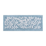 Leaf Cotton Tufted Anti-Skid Bath Rug, Blue