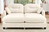 MOLLY 74" Loveseat with 2 Ottomans