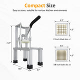 French Fry Cutter with 1/2 Inch and 3/8 Inch Blades, Stainle