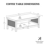 Wholesale 2-Tier Rattan Sides Open Shelf Storage Coffee Table