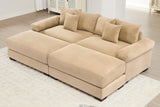 DESEO 92" Loveseat with 2 Ottomans