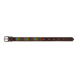 Jabulani Beaded Leather 14" Dog Collar - Mountain Stream