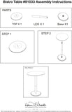 Micca Bistro Table in White Marble