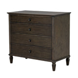 European Country Style Farmhouse 4-Drawer Dresser, Brown *