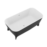 Nightshade Series 63 in. x 32 in. Soaking Freestanding Bathtub with Center Drain in Matte Black Exterior and Feet