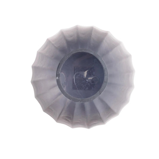 Cool Ice Blue Ribbed Vessel- Short