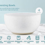 KooK Ceramic Nesting Bowls 18-140 oz, Set of 4