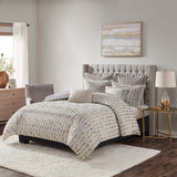 Matallic Circ Comforter/Duvet Cover Set W Removable Insert