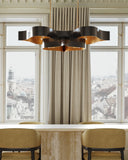Grand Lotus Oval Black Chandelier
