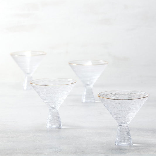 Jupiter Clear Gold Rimmed Martini 11.5oz