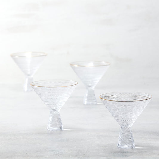 Jupiter Clear Gold Rimmed Martini 11.5oz Pack Size - CASE 4