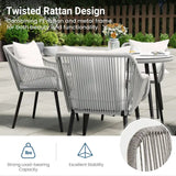 Wholesale 5 Pieces Outdoor Patio Dining Table Set, Rattan Patio Furnit