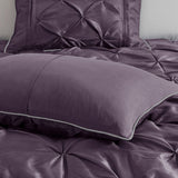 Silky Tufted 7-Piece Comforter Set, Plum Purple