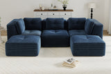 CORDELIA 116" 3-Seater High Armrest Sofa with 2 Ottomans
