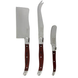 French Home Laguiole Cheese Knife Set, 3 Piece, Pakkawood