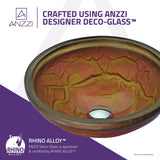 Alto Series 17 in. Bathroom Vessel Sink with Scratch-Tough and Stain-Resistant Non-Porous Surface in Brown Glass