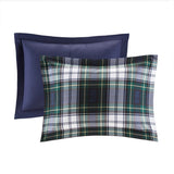 3M Scotchgard Plaid 3-Piece Comforter Set, Dark Green/Blue