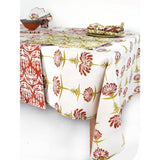 Tropical Garden 59" X 118" Tablecloth - Crimson & Chartreuse