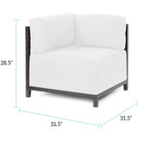 Axis Corner Chair Seascape Natural Titanium Frame