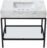 Marmo - Engineered Marble Bathroom Vanity With Black Base