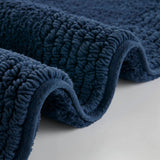 100% Cotton Tufted 3000 Gsm Reversible Bath Rug, Navy