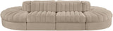 Rummi - Oval Velvet Performance Fabric Upholstered 8 Piece Modular Sectional