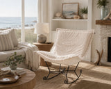 Scroll Puff Rocker Angora Natural