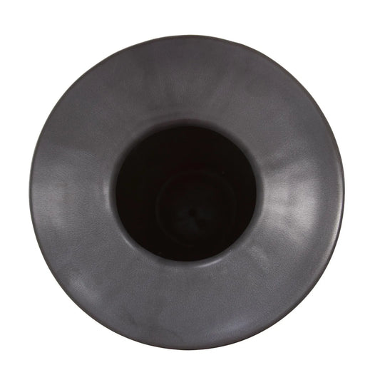 Graphite Ceramic Flared Vase- Medium