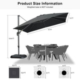PURPLE LEAF Patio Outdoor Large Umbrella Square and Rectangular Cantilever Yard Sun Umbrellas