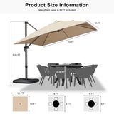 PURPLE LEAF Patio Outdoor Large Umbrella Square and Rectangular Cantilever Yard Sun Umbrellas