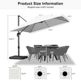 PURPLE LEAF Patio Outdoor Large Umbrella Square and Rectangular Cantilever Yard Sun Umbrellas