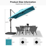 PURPLE LEAF Patio Outdoor Large Umbrella Square and Rectangular Cantilever Yard Sun Umbrellas