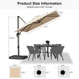 PURPLE LEAF Patio Outdoor Large Umbrella Square and Rectangular Cantilever Yard Sun Umbrellas