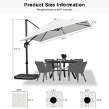 PURPLE LEAF Patio Outdoor Large Umbrella Square and Rectangular Cantilever Yard Sun Umbrellas