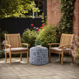 Indoor/Outdoor Pouf Tall Syros Denim