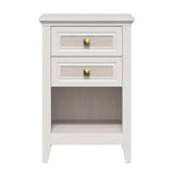 Wholesale Grayish White Rattan Nightstand with Drawer