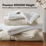 8-Piece 800gsm Cotton Absorbent Towel Set, Taupe