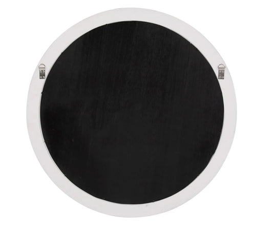 George Matte White Round Mirror