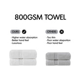 8-Piece 800gsm Cotton Absorbent Towel Set, Olive Green