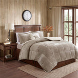 Plush To Sherpa Winter Comforter Set, Taupe