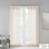 Voile Sheer Twist Tab Drapes, Ivory