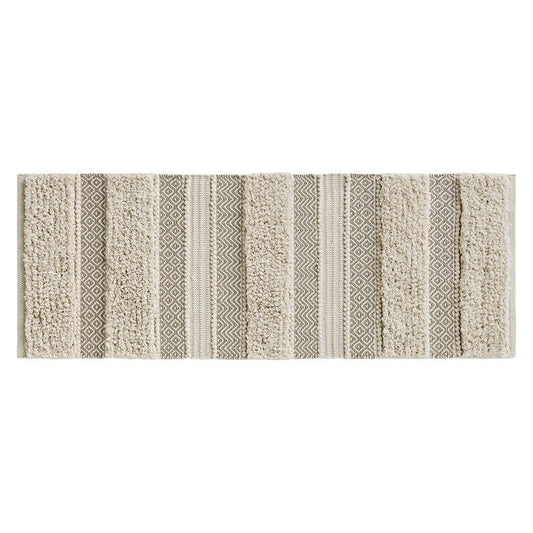 Hand-Woven Shaggy Boho Bath Runner, Natural