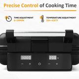 Stainless Steel Waffle Maker 4 Slices with Quick Heat-Up