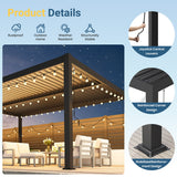 Aluminum Outdoor Pergola with Independent Louvered