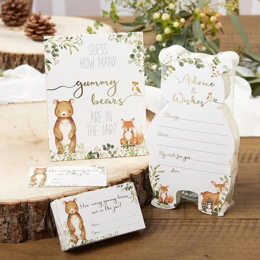 Woodland Baby Shower Advice Cards Game Set of 50