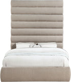 Adam - Chenille Fabric Bed With 89" Headboard