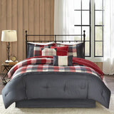 Wholesale Cabin Farmhouse Buffalo Check Comforter/Duvet Cover Set, Red