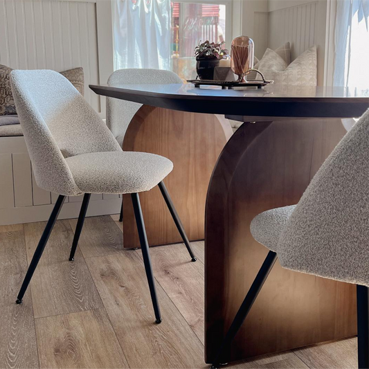 Edwin Modern Upholstered Boucle Dining Chair (Set of 4)